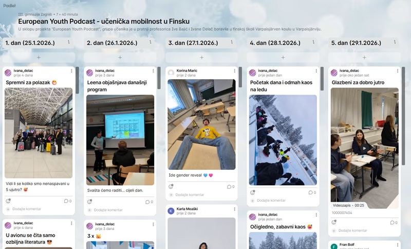 Padlet s dojmovima