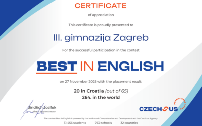 Podjela diploma iz “Best in English” natjecanja!